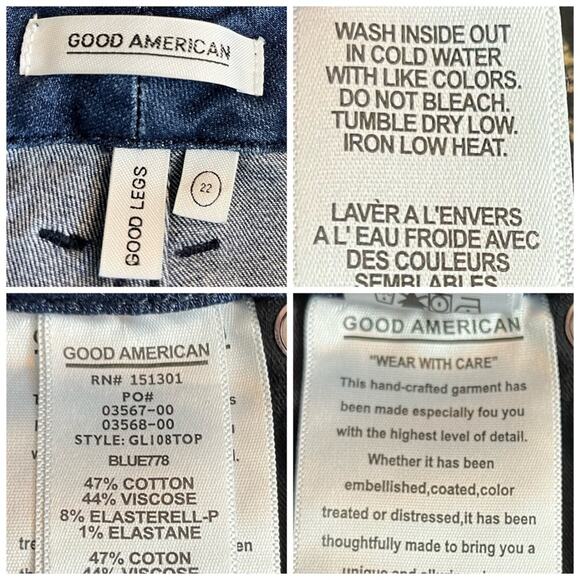 Good American Jeans Good Legs High Rise Dark Wash Slimming Size 22 Plus - Picture 8 of 10